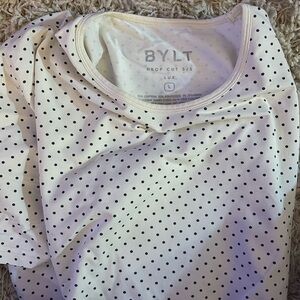 Navy polka dot short sleeve